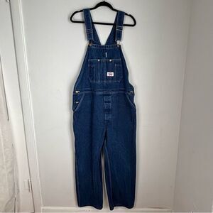 Vintage Round House Blue Denim Overalls Size 40 Unisex Normcore Farm Workwear‎